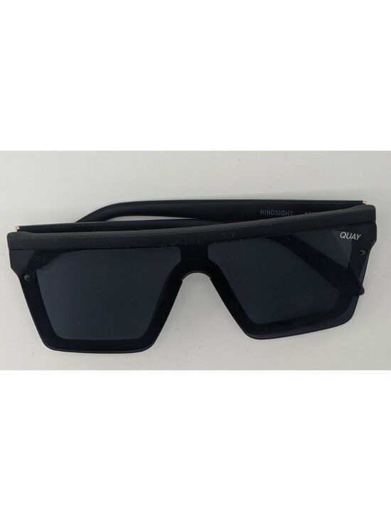 Quay Hindsight Oversized Black Sunglasses With Tinted Lenses 58mm 125 Temple Uni main image 5